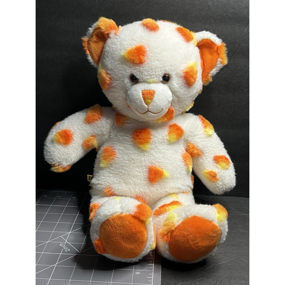 2010 Retired: 16” Build A Bear Workshop Halloween Candy Corn Teddy Orange Feet
